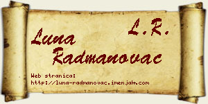 Luna Radmanovac vizit kartica